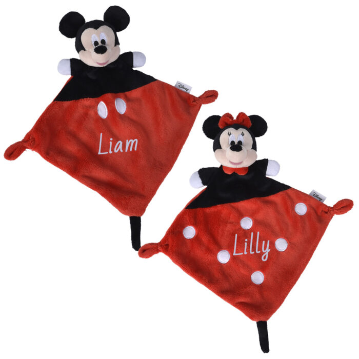 Doudou Mickey Minnie Disney rouge personnalisé