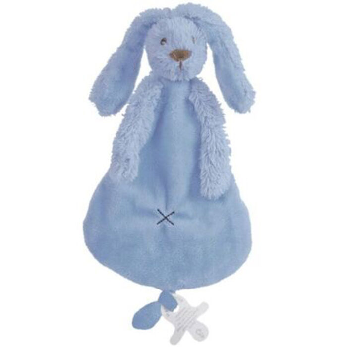 Doudou Lapin personnalisé avec un prénom - bleu