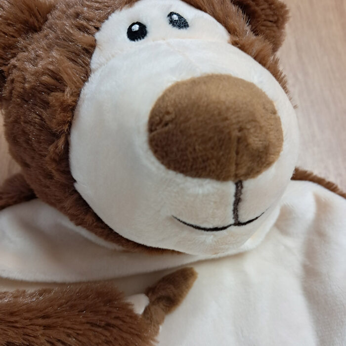 Doudou ours carré personnalisé avec le prénom de bébé